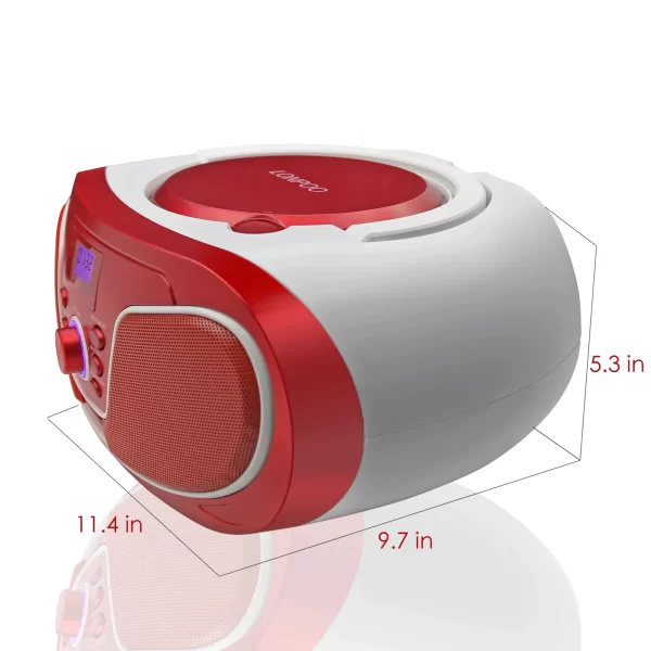 Portable Speaker CD Player Boombox with Bluetooth FM Radio Aux Earphone LCD Display CD Player